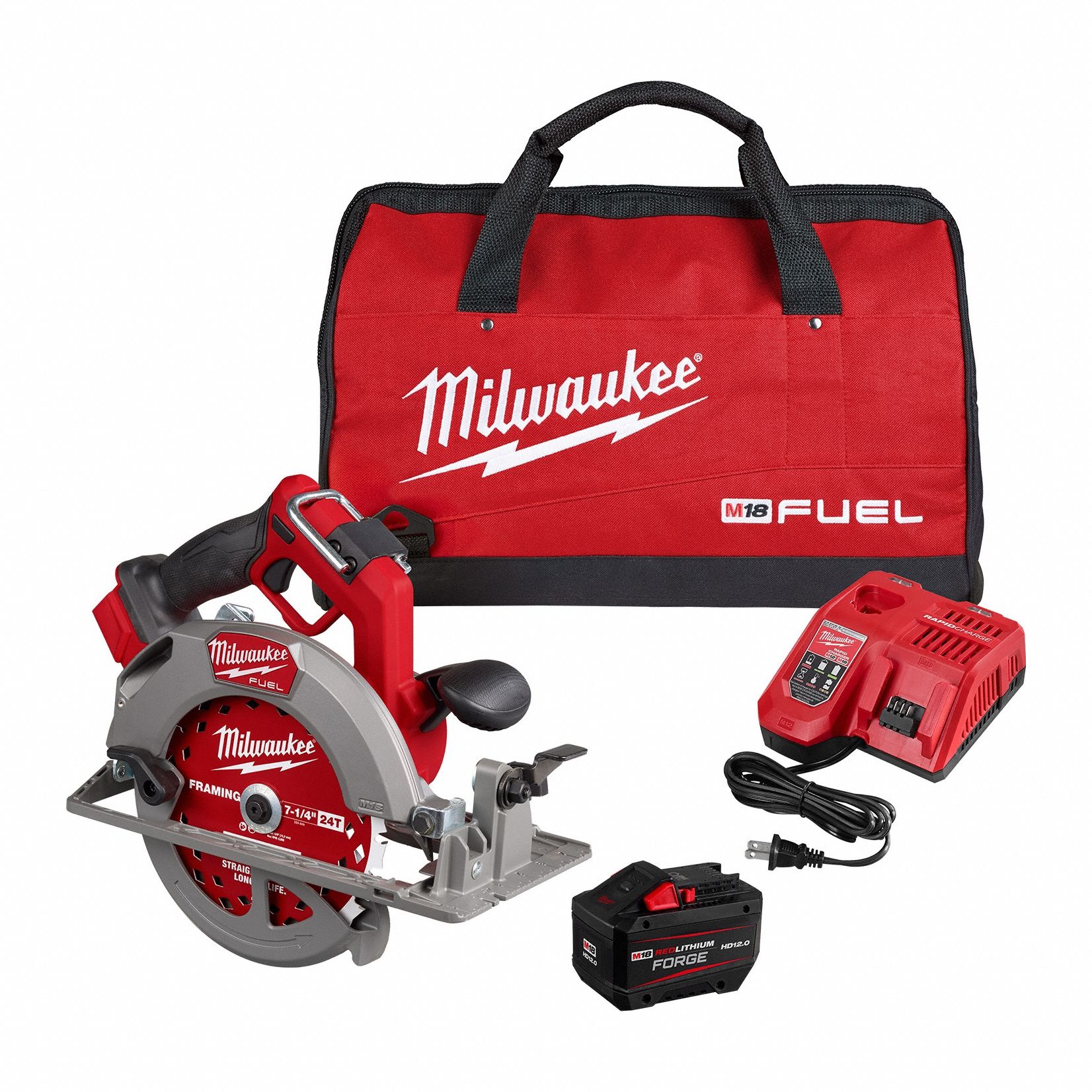 Circular Saw Kit: 7 1/4 in Blade Dia., Right, 2 5/8 in Max. Cutting Dp @ 0 Deg., M18 FUEL™