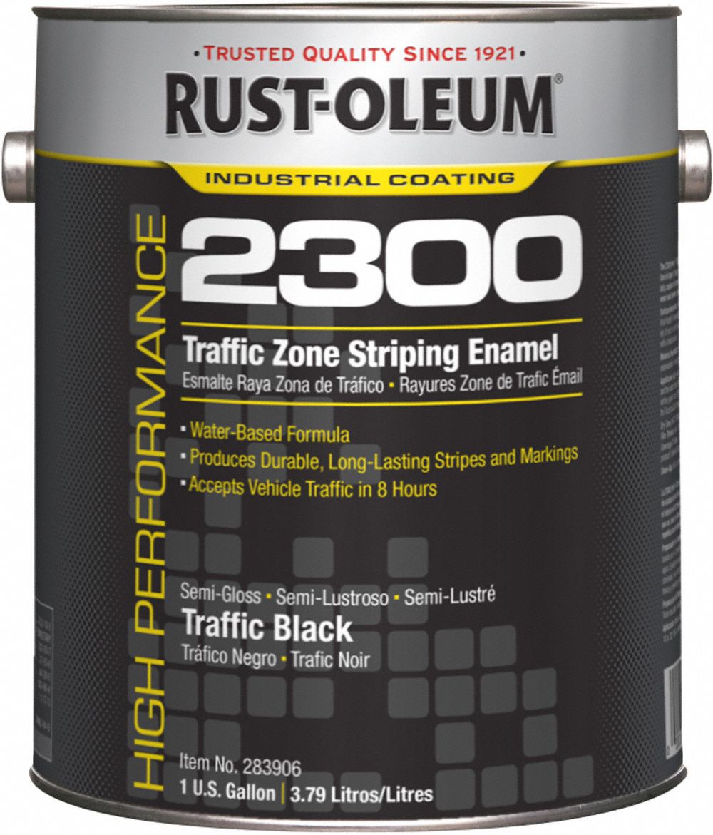 Traffic Zone Striping Paint: Pour Paint Dispensing, Traffic Black, 1 gal