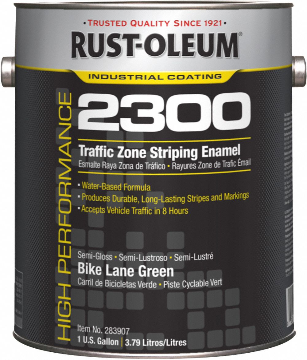 Traffic Zone Striping Paint: Pour Paint Dispensing, Bike Lane Green, 1 gal