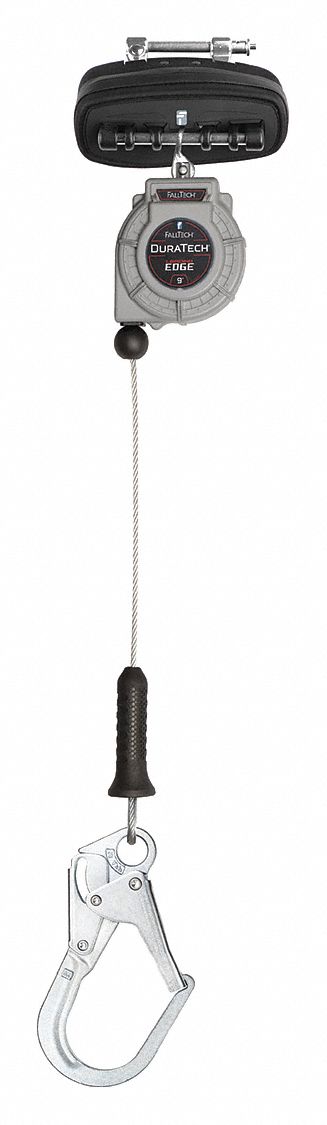 Self-Retracting Lifeline: Steel Rebar Hook Anchor, Harness Aluminum Quick-Connect
