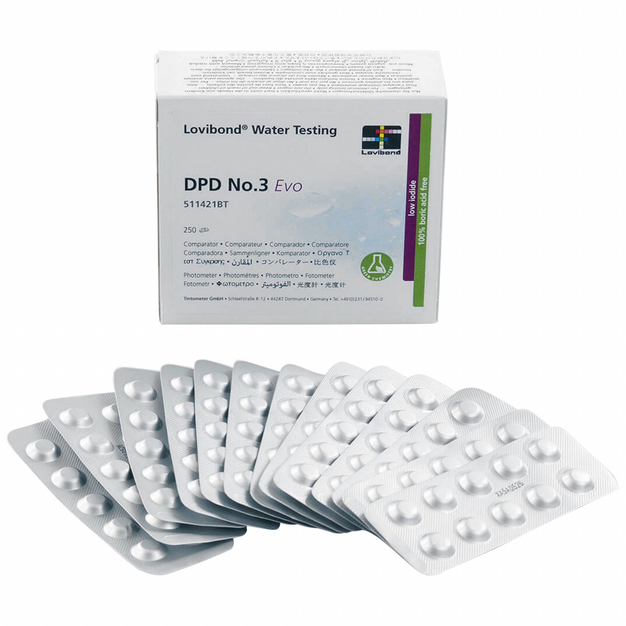 LOVIBOND, Chlorine, 0.1 to 10.0mg/L, DPD No.3 HR Evo 800WU4DPD NO.3