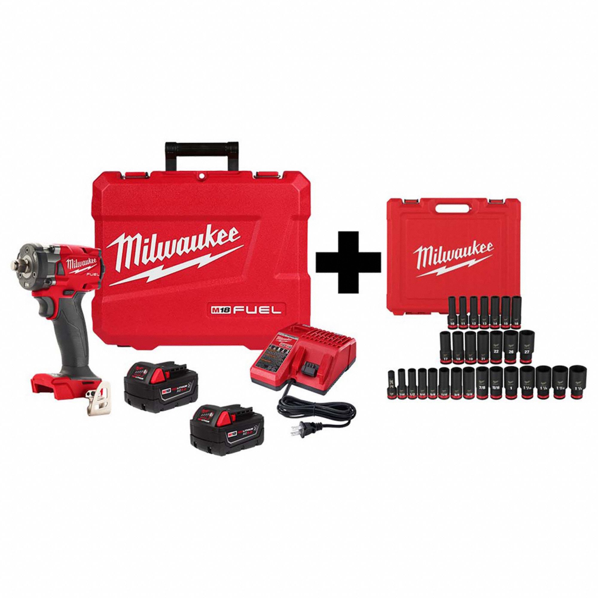 M18 1/2"Compact Impact Wrench, Socket Set