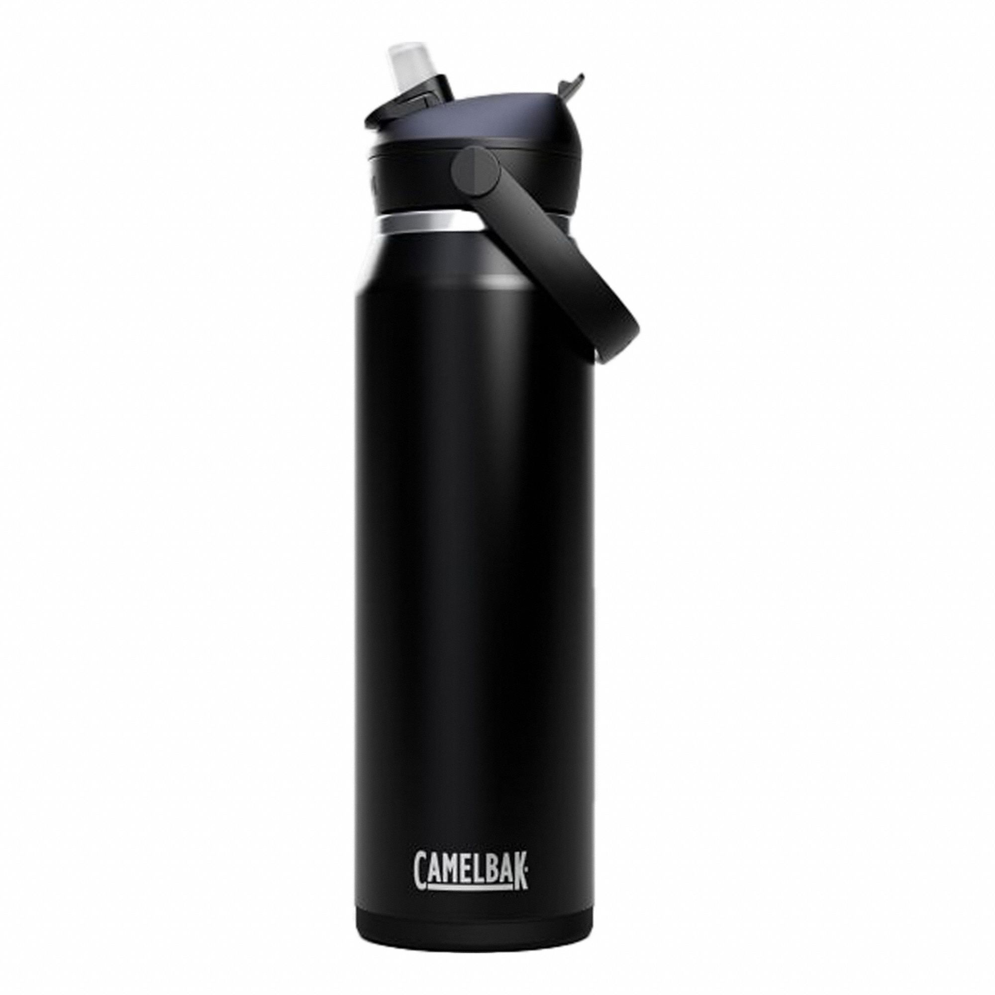 Bottle: 32 oz Capacity, Black, Stainless Steel, Not BPA-Free, 13 in Overall Ht, Bottle