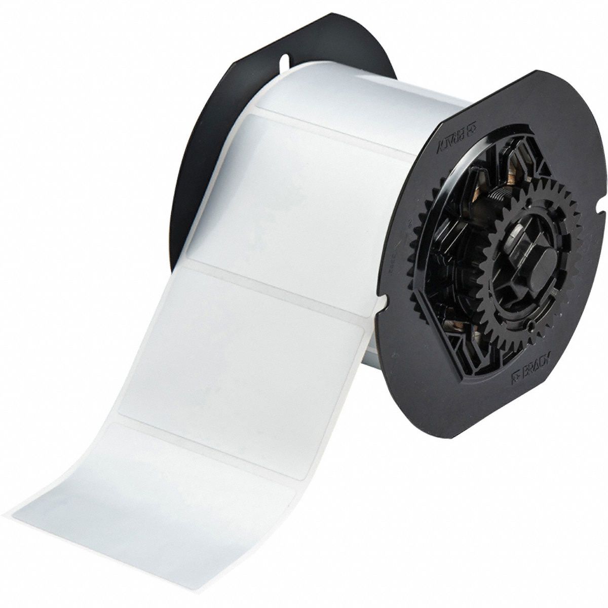 Pre-Cut Label Stock Roll: 2 in x 3 in, 2 in, Metalized Polyester, Halogen-Free/Metal Detectable