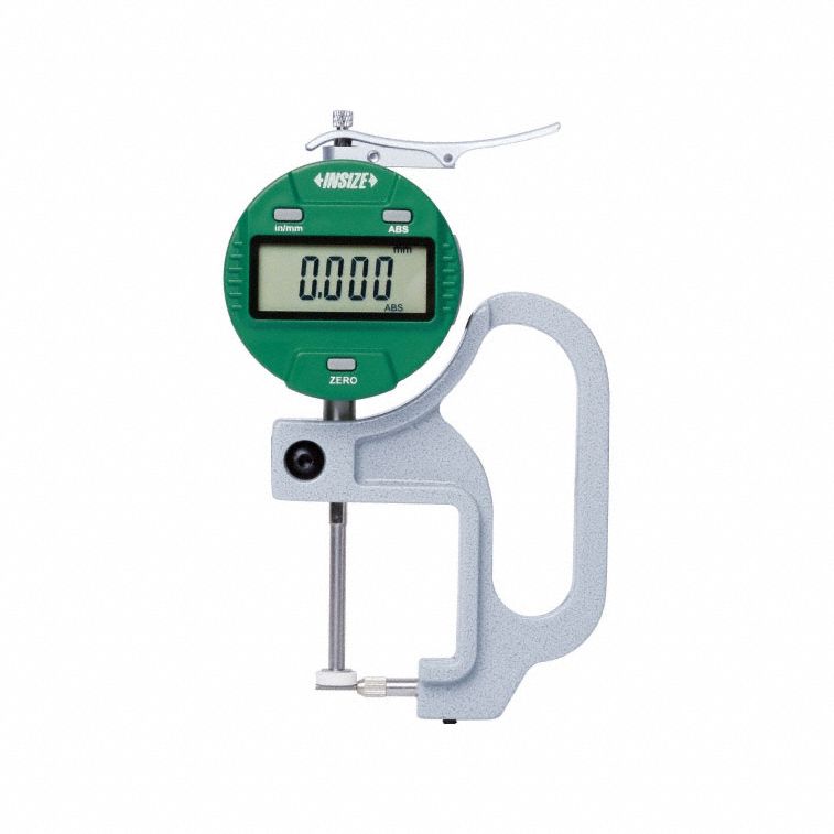 Thickness Gage: 0.00005 in to 0.4 in /0.001 mm to 10 mm, Inch/Metric, 1.378 in Throat Dp