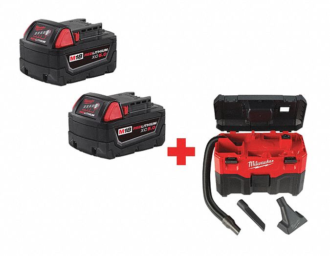 MILWAUKEE Shop Vacuum Cleaner, w/Battery 285MN348111852 088020