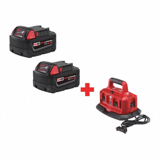 Milwaukee 5 amp discount battery and charger