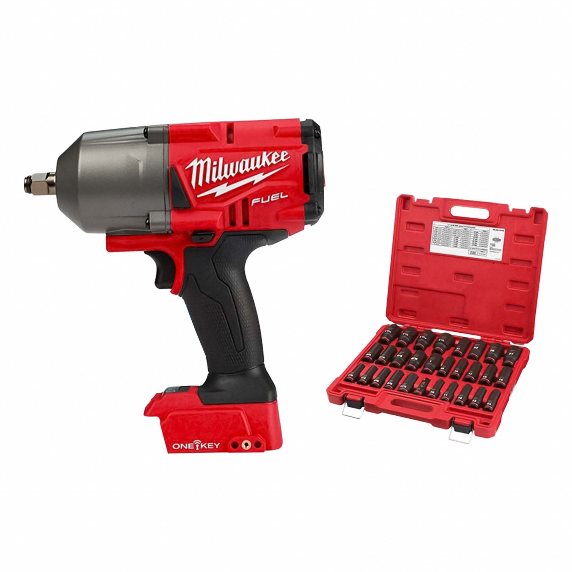 Impact Wrench Kit: 1/2 in Drive Size, 1, 000 ft-lb Fastening Torque, Brushless, M18 FUEL™