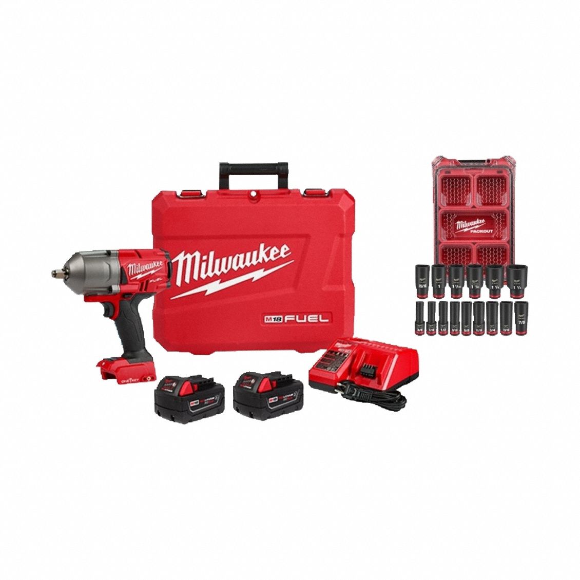 M18 FUEL 1/2 HTIW w/OK + SAE Socket Set