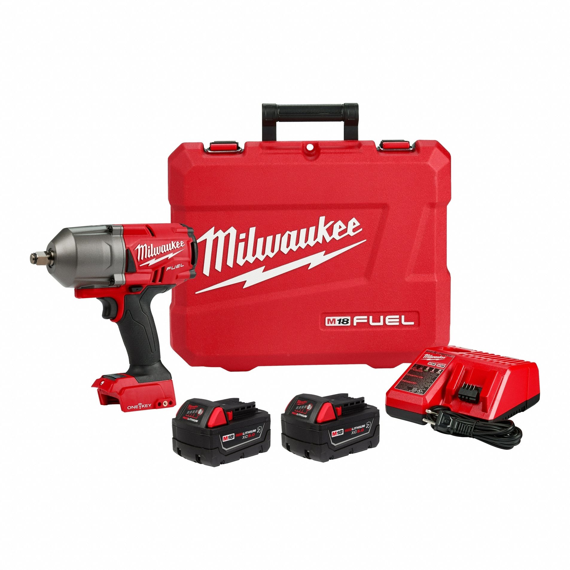 Impact Wrench Kit: 1/2 in Drive Size, 1, 000 ft-lb Fastening Torque, Brushless, M18 FUEL™