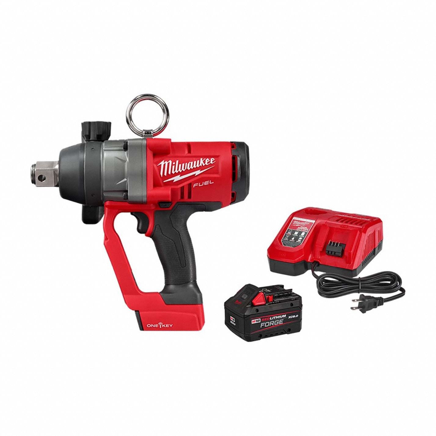 Impact Wrench Kit: 1 in Drive Size, 1, 500 ft-lb Fastening Torque, Brushless, 18 V DC Volt