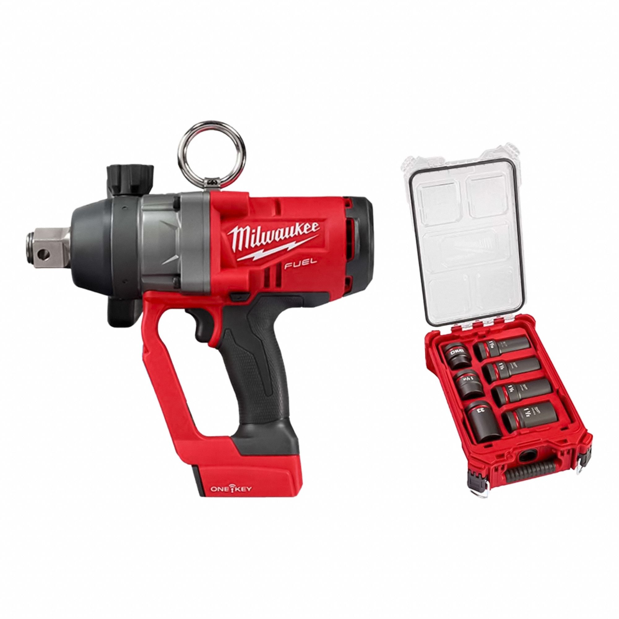 Impact Wrench Kit: 1 in Drive Size, 1, 500 ft-lb Fastening Torque, Brushless, 18 V DC Volt
