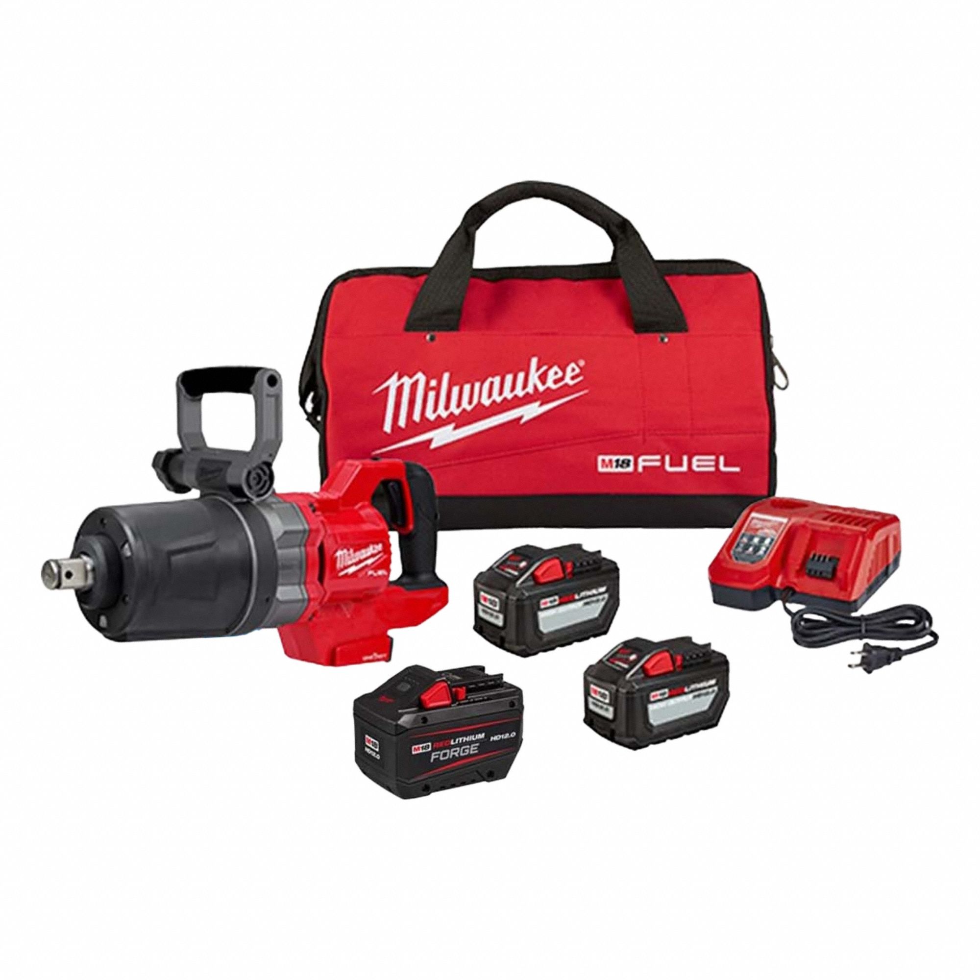 Impact Wrench Kit: 1 in Drive Size, 1, 900 ft-lb Fastening Torque, Brushless, 18 V DC Volt