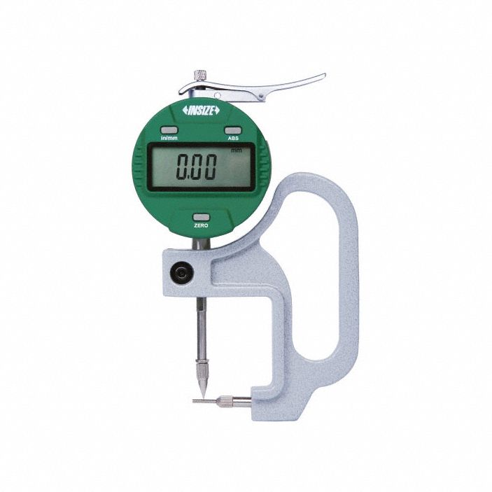 Thickness Gage: 0.0005 in to 0.4 in /0.01 mm to 10 mm, Inch/Metric, 1.378 in Throat Dp