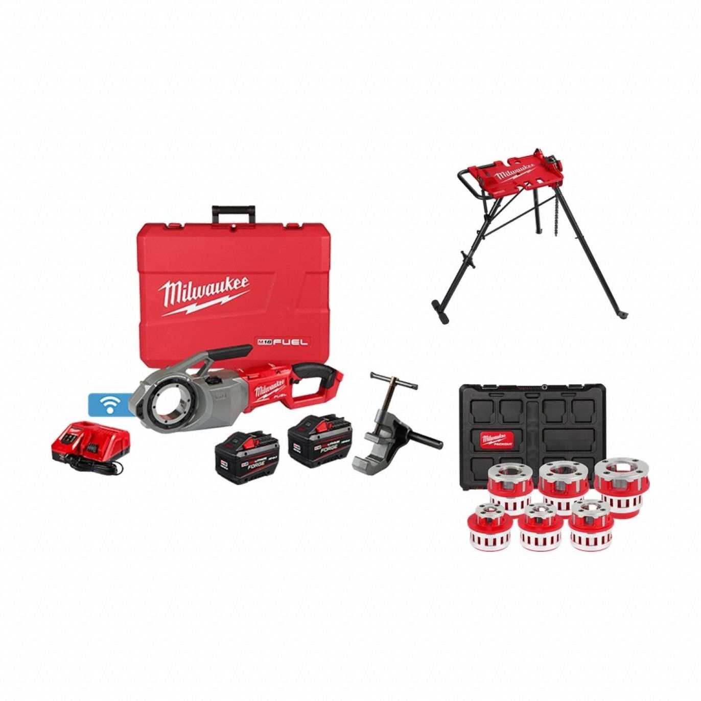 M18 FUEL Pipe Threader Kit + Die + Vise