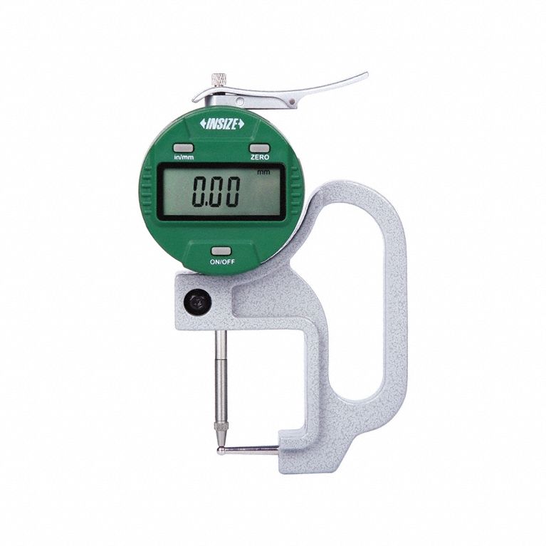 Thickness Gage: 0.0005 in to 0.4 in /0.01 mm to 10 mm, Inch/Metric, 0.827 in Throat Dp
