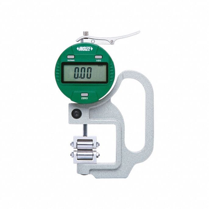 Thickness Gage: 0.0005 in to 0.4 in /0.01 mm to 10 mm, Inch/Metric, 1.181 in Throat Dp