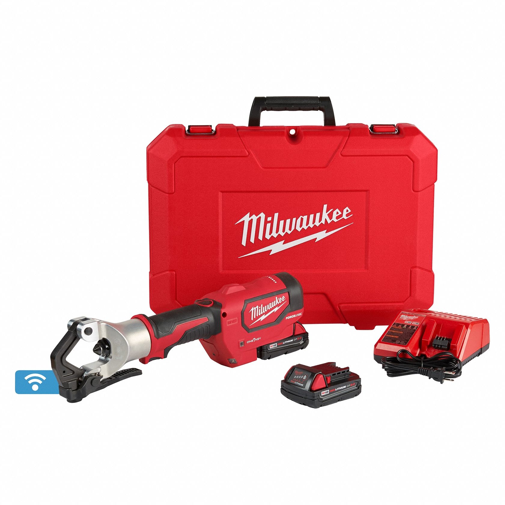 Cordless Crimping Tool: 18 V, Dieless Head, 750 kcmil Max Copper, Latching Head, Inline