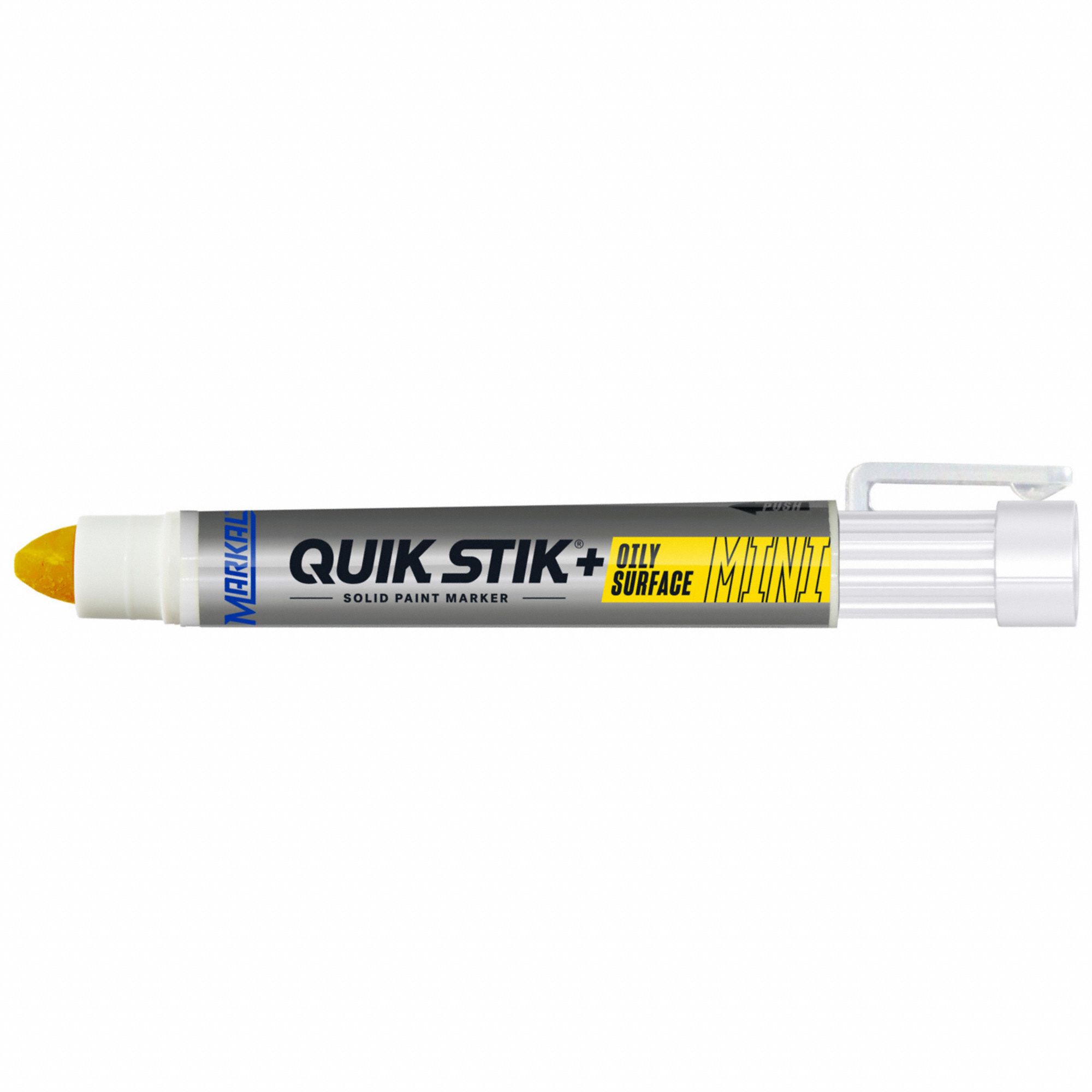 Paint Crayon: Oily Surfaces, 8 mm Tip Wd, Yellow, Plastic Holder with  Cap