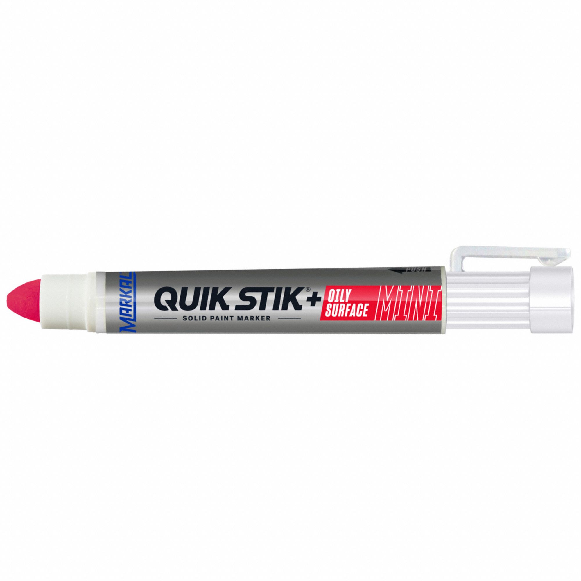 Paint Crayon: Oily Surfaces, 8 mm Tip Wd, Red, Plastic Holder with  Cap