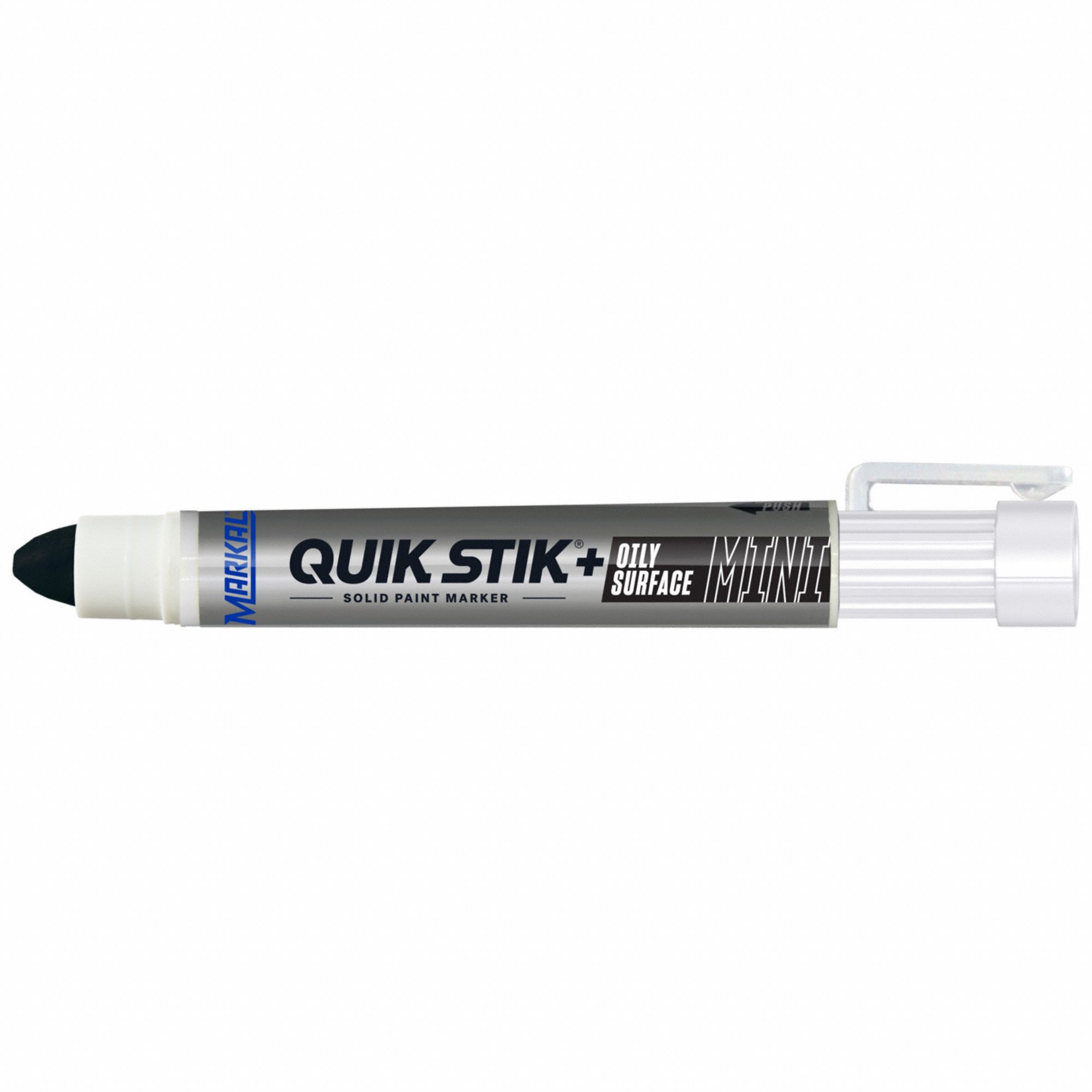 Paint Crayon: Oily Surfaces, 8 mm Tip Wd, Black, Plastic Holder with  Cap