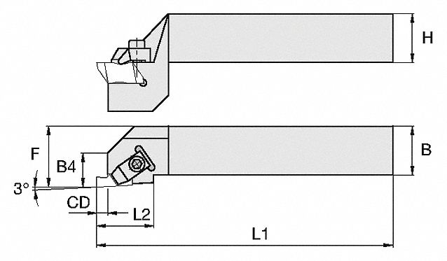Thread Turning Toolholder, NSRDH163D