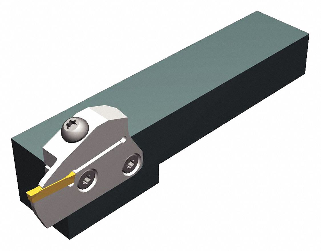 Indexable Grooving and Parting Toolholder: Square, Left Hand, 1 in Shank Wd, WMT Series