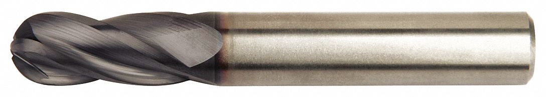 Ball End Mill, Single End, 10.00mm, Carbide