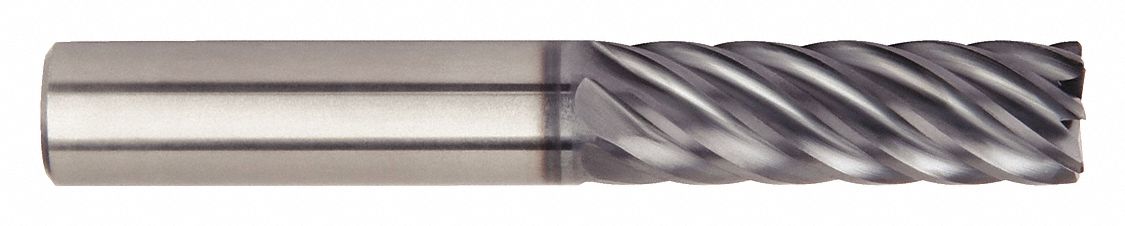 Square End Mill: Carbide, AlTiN Coated, 7 Flute, 1/2" Mill Dia, 1-1/4" LOC, 3" OAL