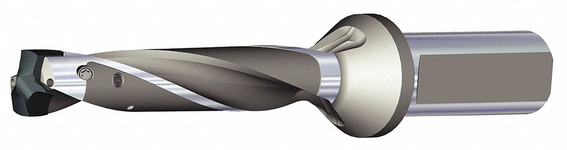 Exchangeable Drill Tip: 1 in Shank Dia., 2.2047 in Shank Lg, 18.99mm Max. Drilling Dp, 5xD