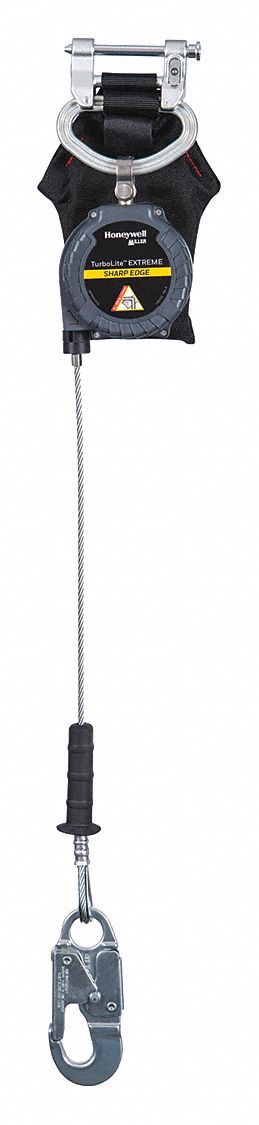 SELF-RETRACTING LIFELINE, 1 LEG, VISUAL LOAD INDICATOR, 420 LB CAP, GREY, 6 FT