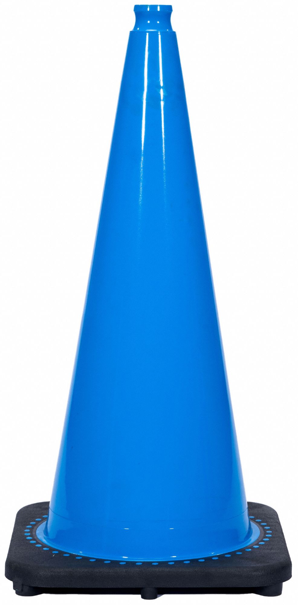 CÔNE DE SIGNALISATION,NON DESTINÉ À ÊTRE UTILISÉ SUR LA ROUTE,NON RÉFLÉCHISSANT,POIGNÉE,28PO,NOIR/BLEU,7LB