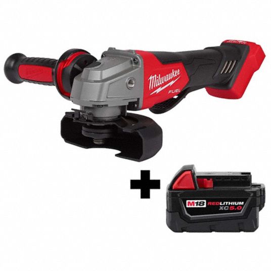 Angle Grinder: 4 1/2 in Wheel Dia, Paddle, with Lock-On, Adj Guard, (1)  Bare Tool, 18V DC, Std Head
