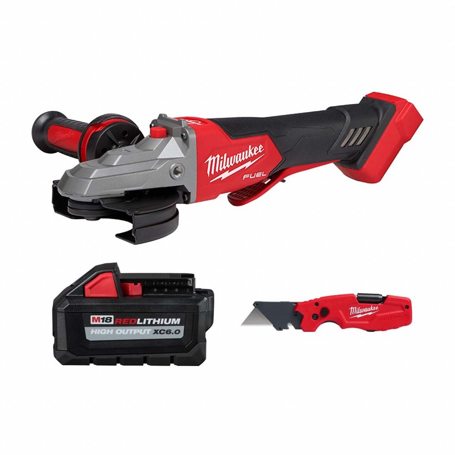 Angle Grinder Kit: 5 in_4 1/2 in Wheel Dia, Brushless Motor, 6.0 Ah, 18V DC, Flathead, M18 FUEL™