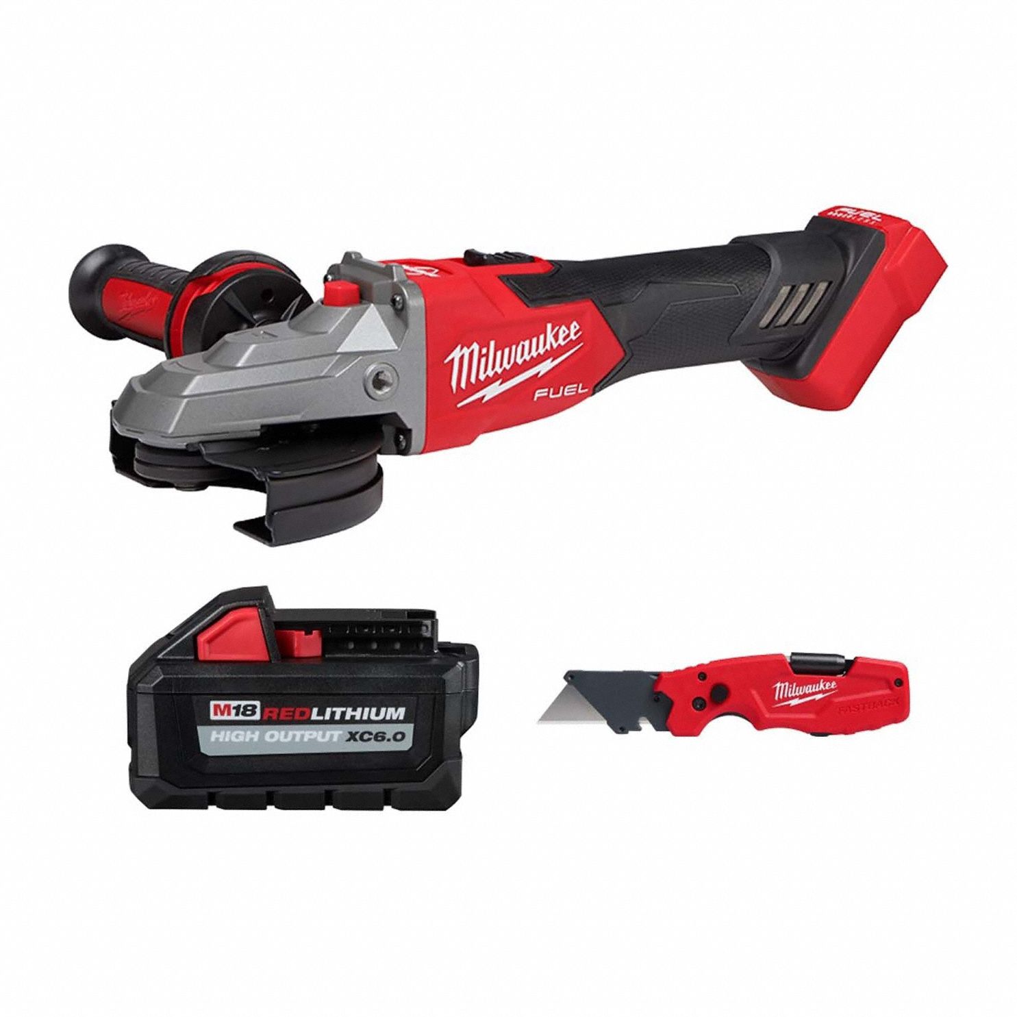 Angle Grinder Kit: 5 in_4 1/2 in Wheel Dia, Brushless Motor, 6.0 Ah, 18V DC, Flathead, M18 FUEL™