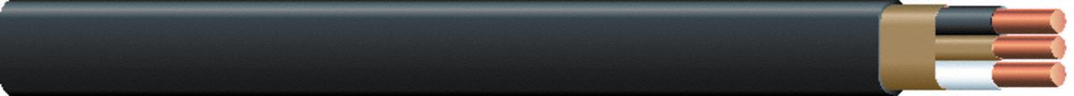 Nonmetallic Sheathed Cable: 8 AWG, 2 Conductors, 25 ft, Black, 600 V Volt