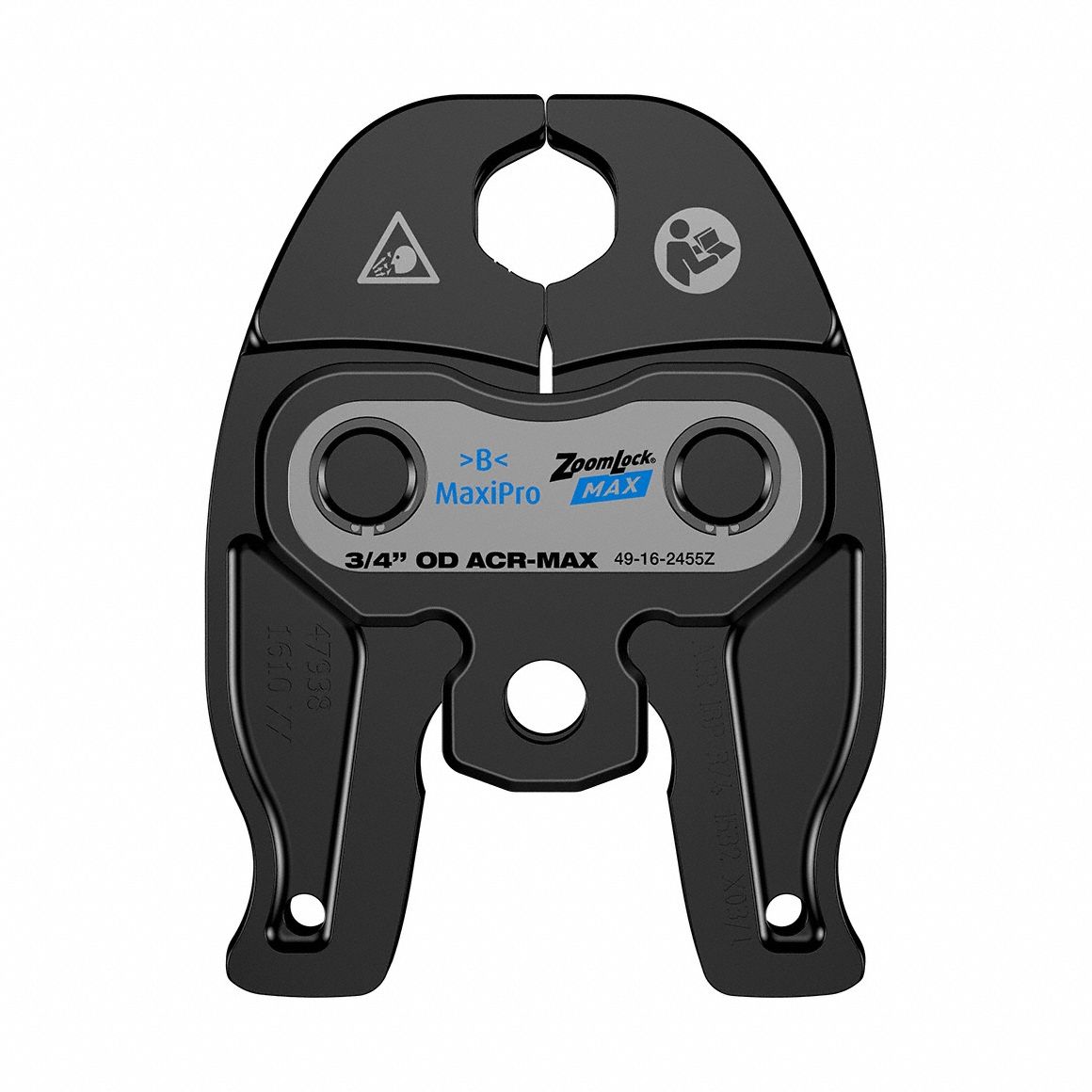 Press Jaw: 3/4 in Pipe, Forged Steel, For ZoomLock® MAX, Compact Tool Types