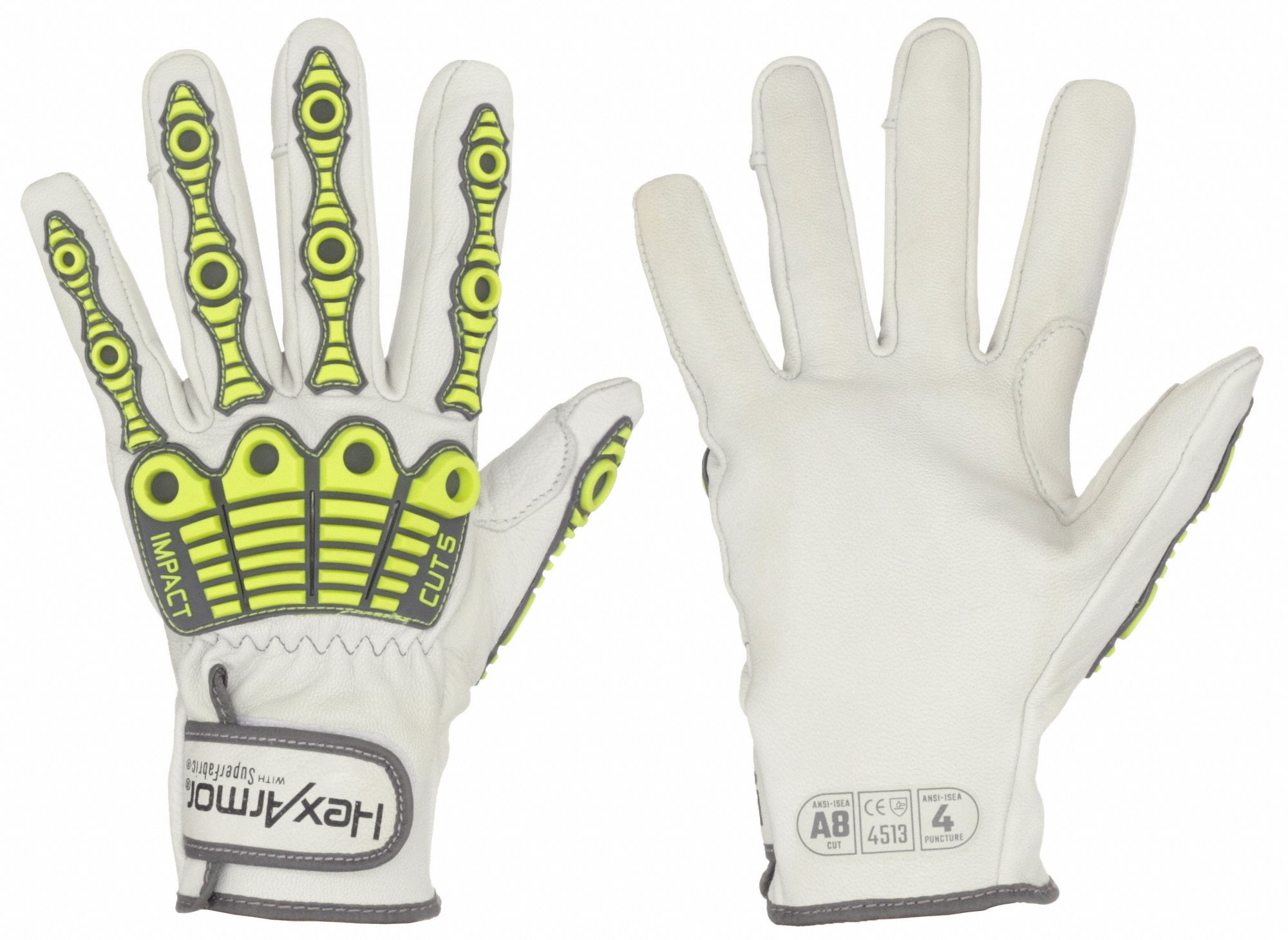 LEATHER DRIVERS GLOVES, L (9), PREMIUM GOATSKIN, ANSI IMPACT LEVEL 2, NYLON