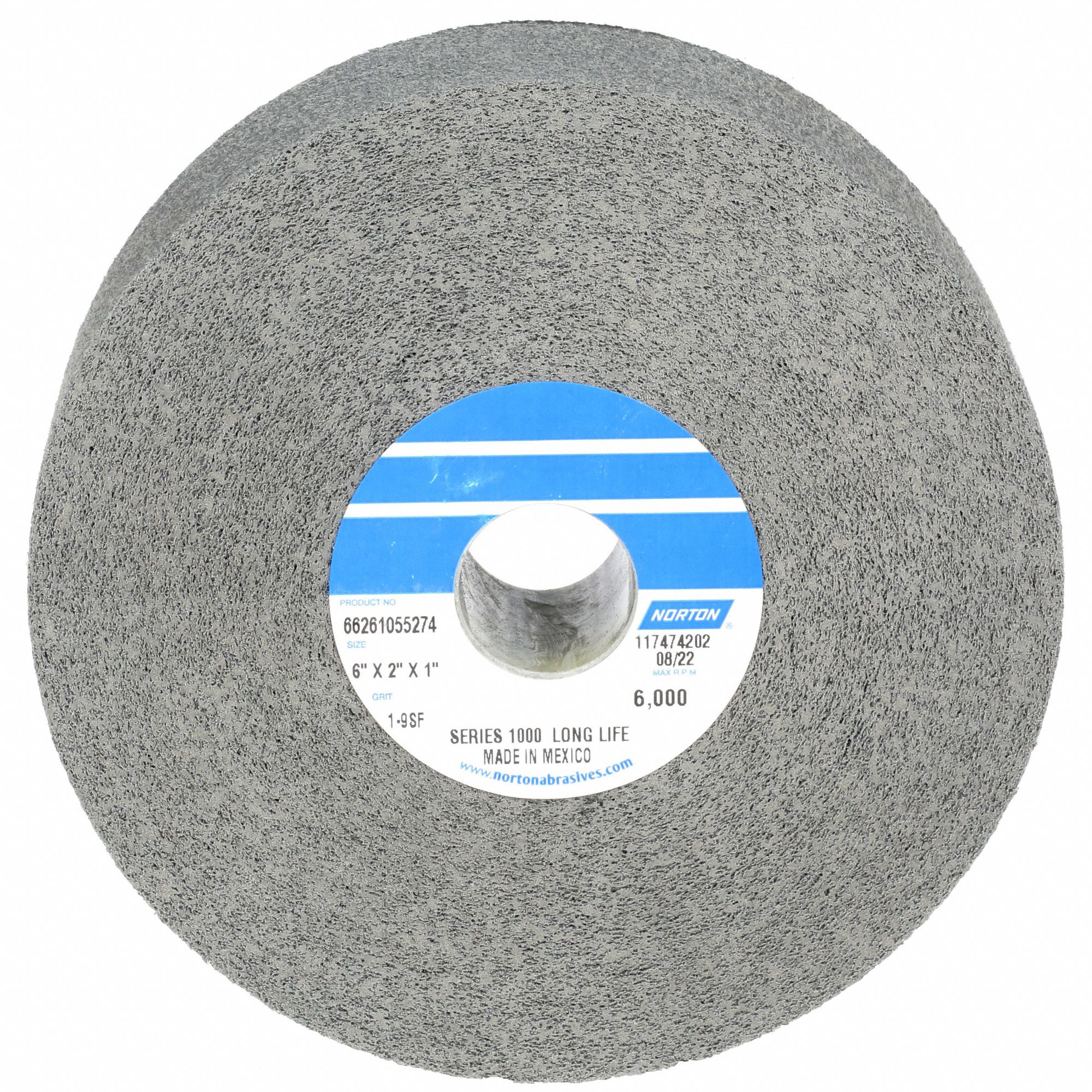 Convolute Wheel: 6 in Dia x 2 in W, 1 in Arbor, Silicon Carbide, Fine, Hard (9), Hard, 2 PK