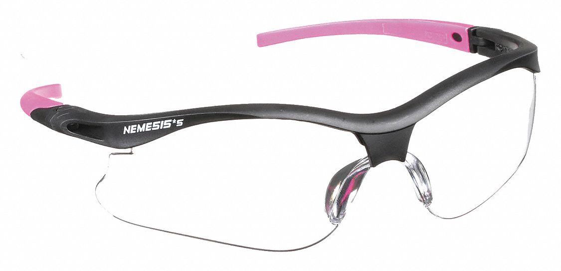 Safety Glasses: Clear Lens, Half-Frame, Anti-Fog, Black Frame, V30 Nemesis(TM) Series