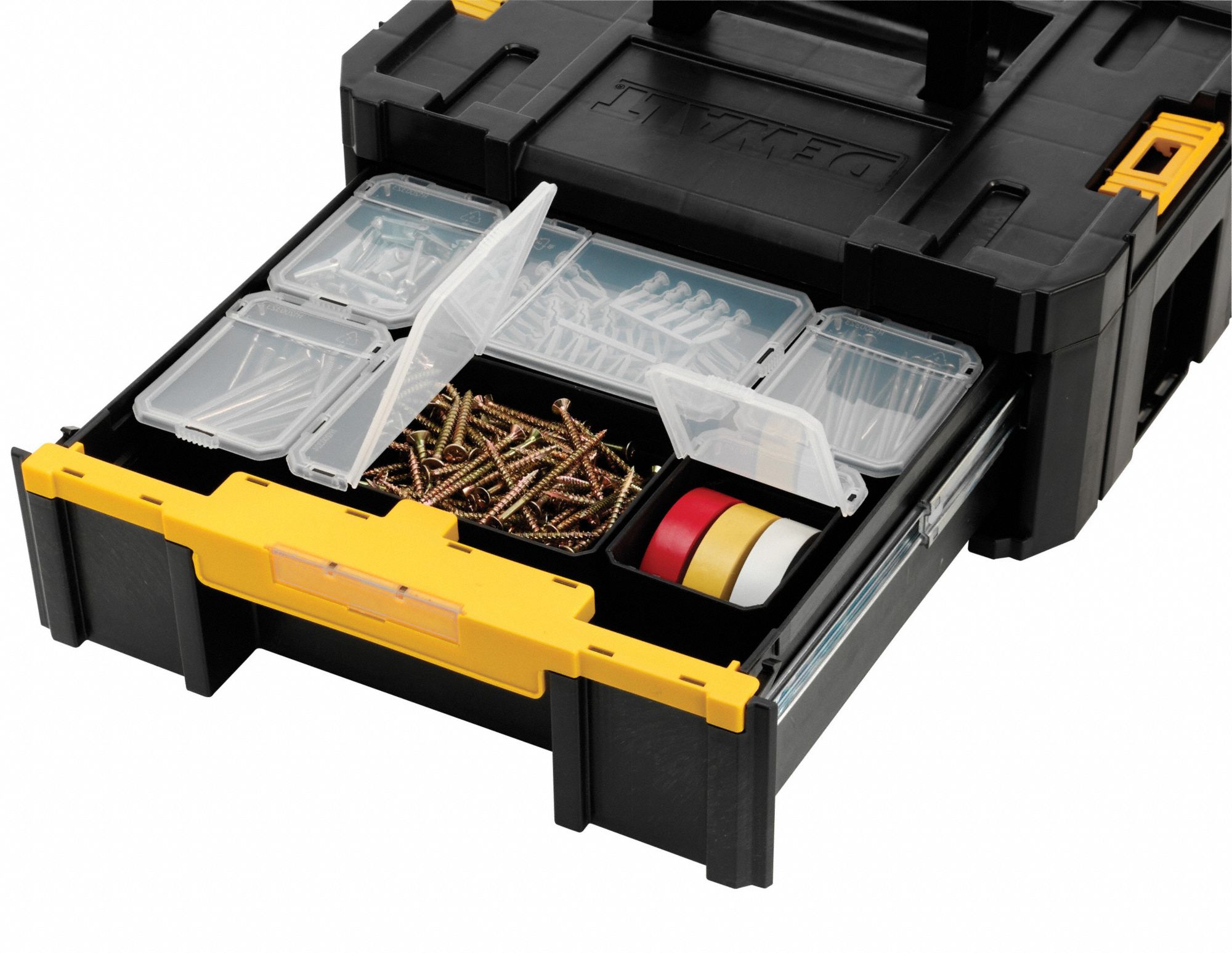 DEWALT Plastic Portable Stackable Tool Box, 5 in Overall Height, 13 in