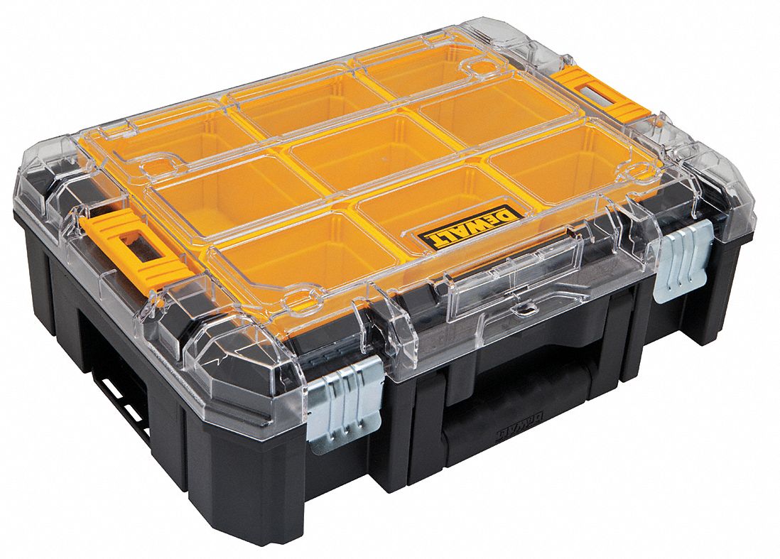 TOOL ORGANIZER,7 COMPARTMENTS,CLEAR LID