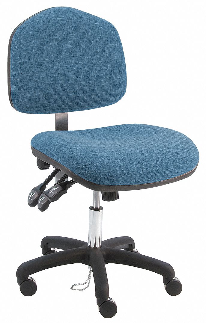 Office Chair: Washington, Blue, Fabric Material, 15 1/2 in Back Ht, 21 1/2 in Seat Wd
