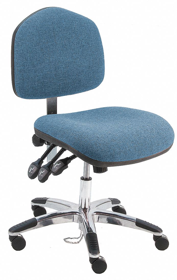 Office Chair: Washington, Blue, Fabric Material, 15 1/2 in Back Ht, 21 1/2 in Seat Wd