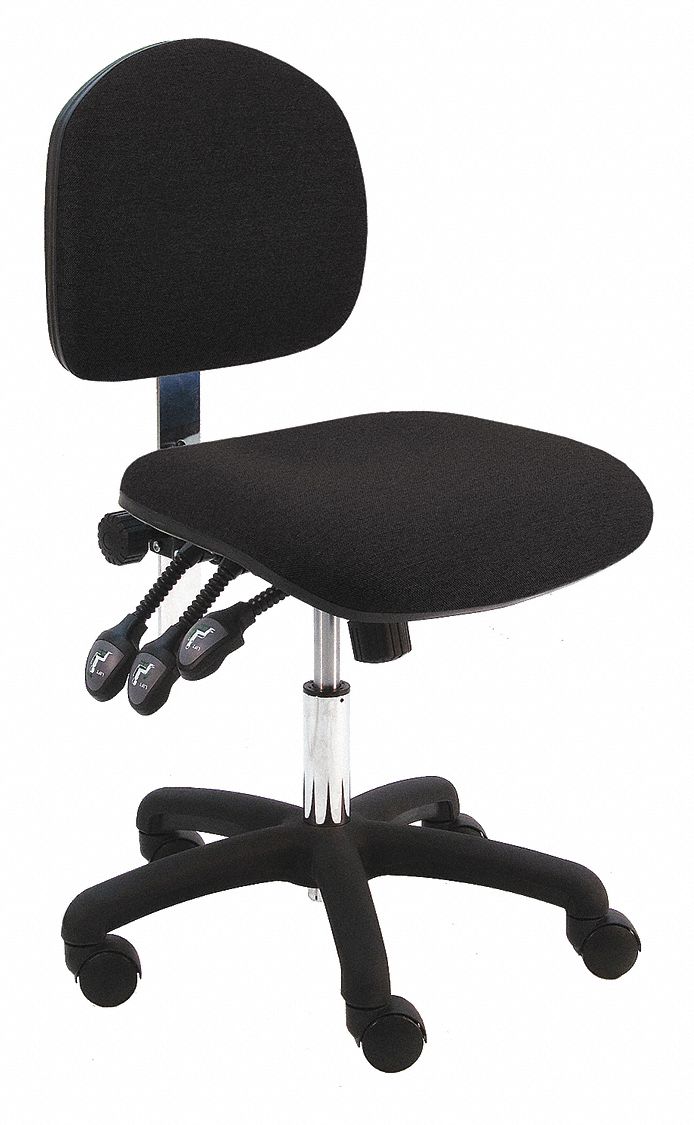 Office Chair: Lincoln, Black, Fabric Material, 13 1/2 in Back Ht, 19 in Seat Wd