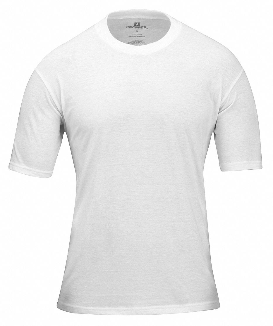 PROPPER TShirt, 60 Cotton/40 Polyester, White, Pullover, Fits Chest