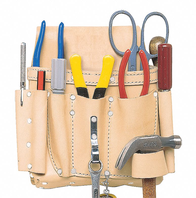 PCHT OUT,COMPAGNON ÉLECTRICIEN,8 POCHES,8 X 2 3/4 X 9 1/2 PO,CUIR GRAIN SUP
