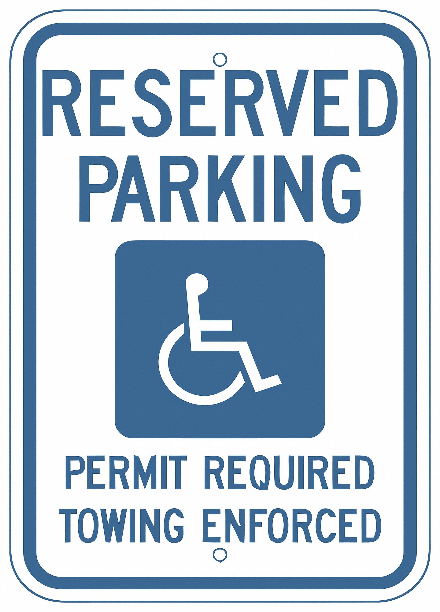 Handicap Parking Sign, Retroreflective Grade Engineer, Rectangle ...