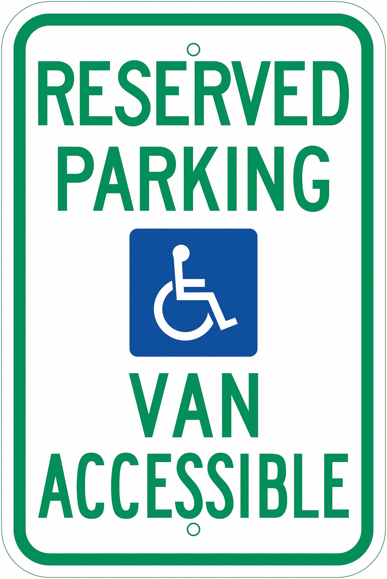 Reserved Handicap Parking Sign, 18"X12"