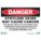 DANGER SIGN, PLASTIC, ETHYLENE OXIDE MAY CAUSE CANCER, HEADER DANGER, RECTANGLE, 10 IN H, SURFACE MOUNT, WHITE/BLACK/RED